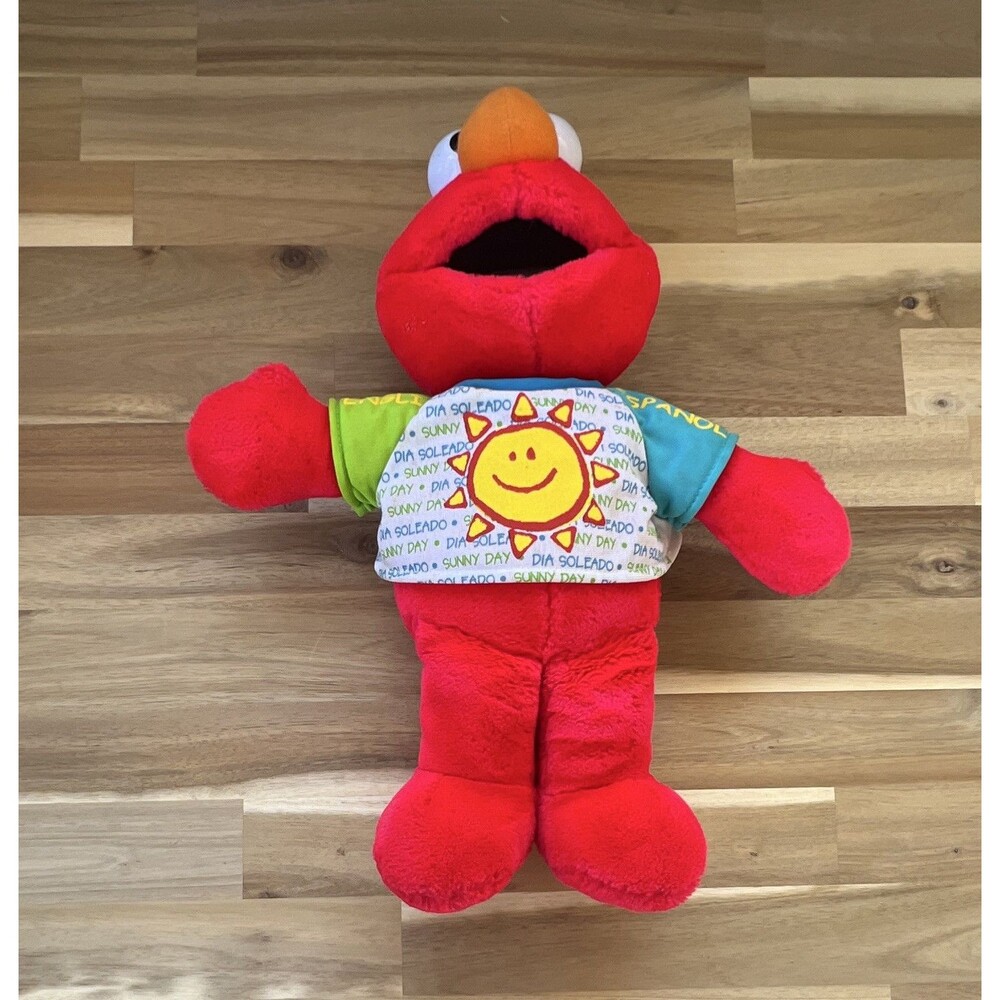Fisher-Price Sesame Street Elmo Bilingual Plush Doll Red 2003 CJK10